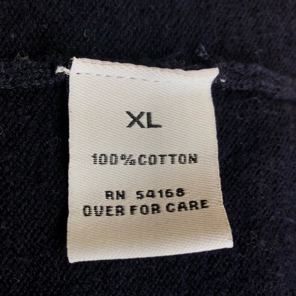 Elliott Lauren Embroidered Navy Striped Knit Pullover Cotton Sweater Large - Picture 7 of 7